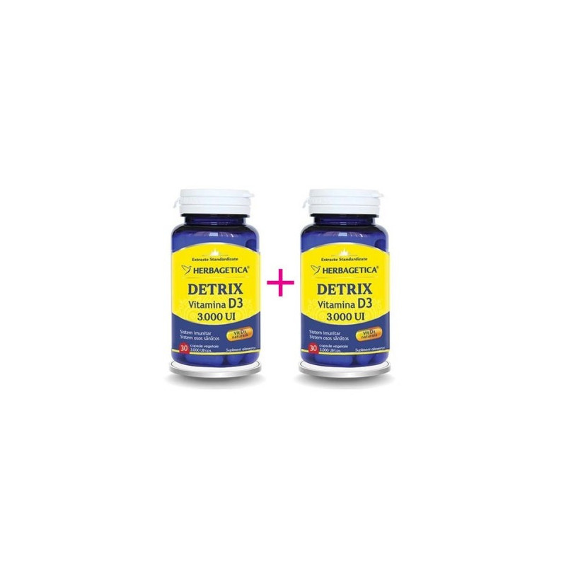 Vitamina Detrix + D3 3000 UI – Herbagetica 30+30 kapszula