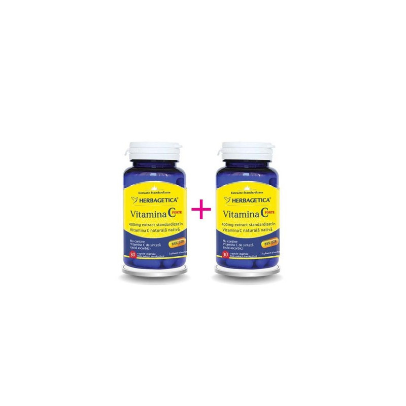 HERBAGETICA Vitamina C FORTE 400 mg 30+30 capsule vegetale