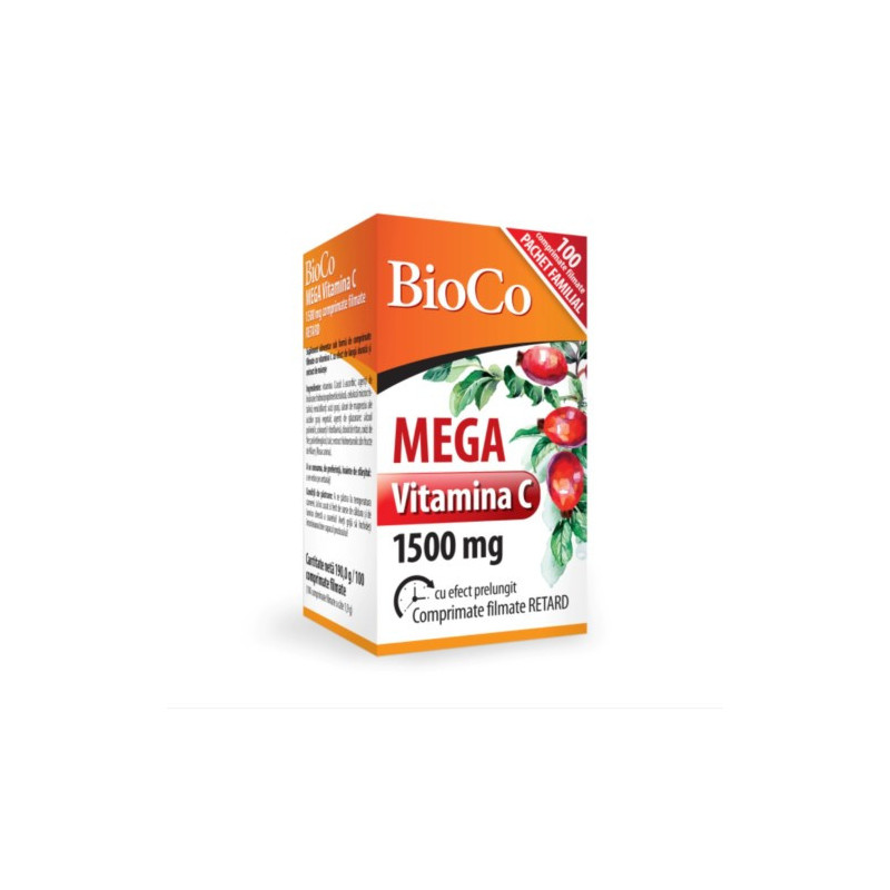 BioCo Mega Vitamina C 1500 mg 100 comprimate filmate RETARD