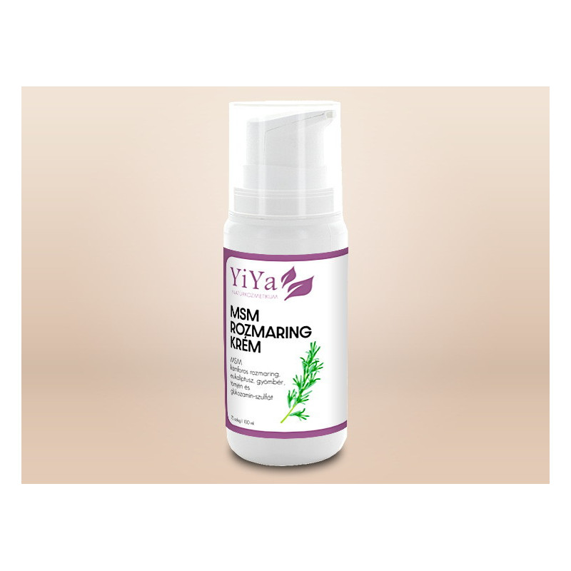 YiYa MSM & Rozmaring 100% natúrkrém, 100 ml - izomfájdalmak izületi gyulladások kiegészítő kezelésére