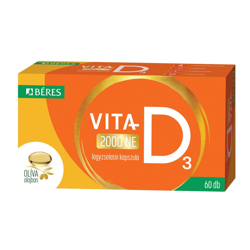 Béres Vita-D3 2000 UI capsule moi cu gelatină