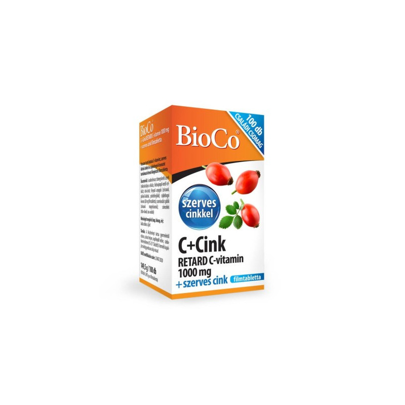 BioCo Vitamina C 1000mg Retard + Zinc Organic 100 buc Vegetarian