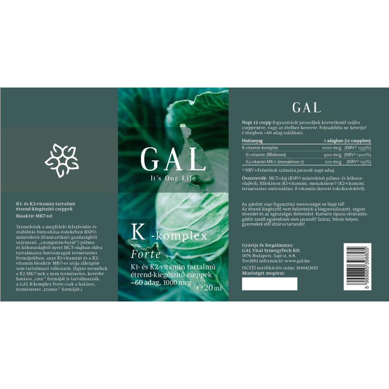 GAL K-komplex Forte vitamin 1000 mcg K-komplex