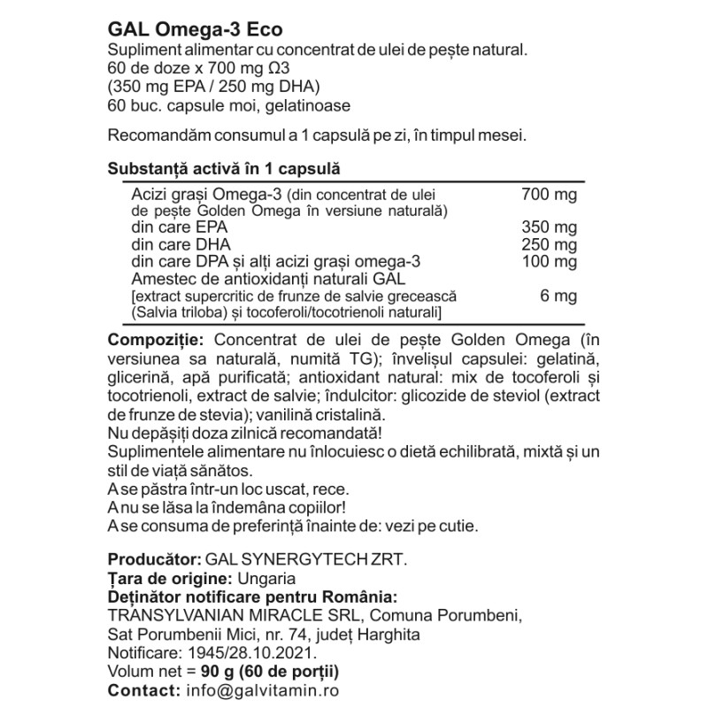 GAL Omega-3 Eco -60 caps.