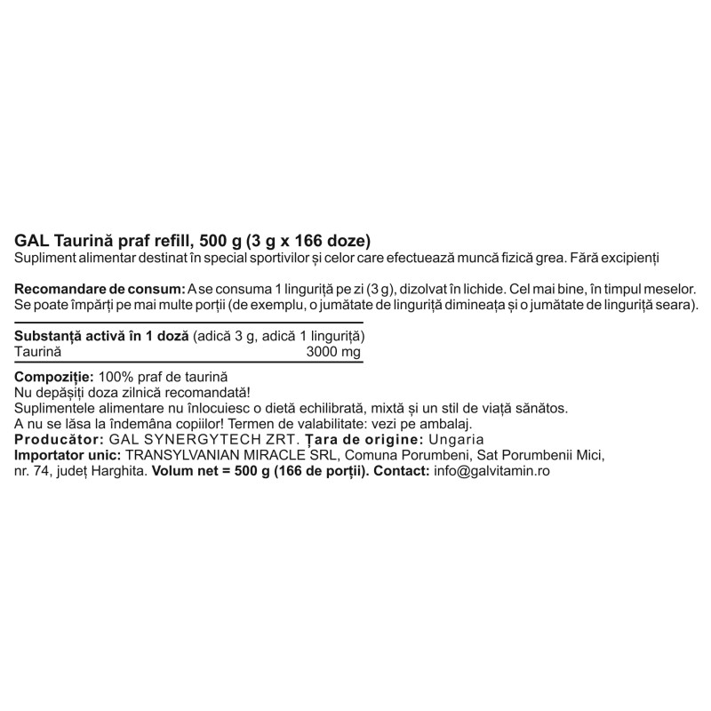 GAL Taurina refill 500 gr