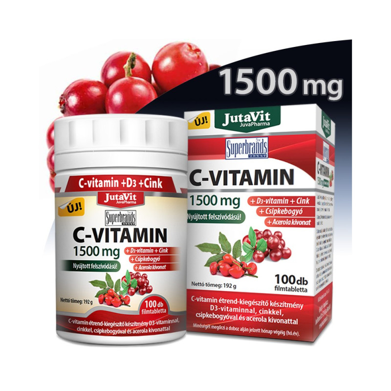 JUTAVIT VITAMINA C+MACESE+EXTRACT |DE ACEROLA 1500 MG 100 TB/CUT