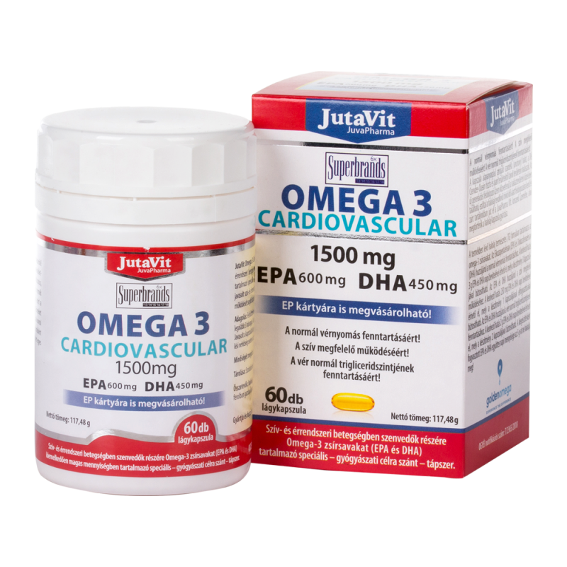 JutaVit Omega 3 Cardiovascular 1500 mg EPA 600mg DHA 450mg 60db