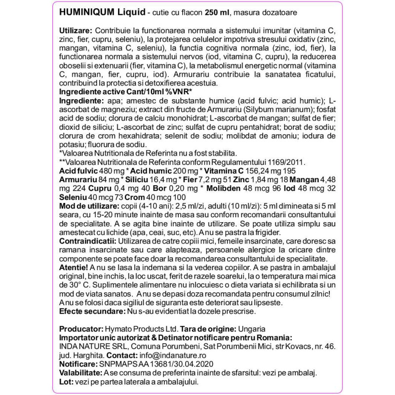 Huminiqum Sirop - 250ml