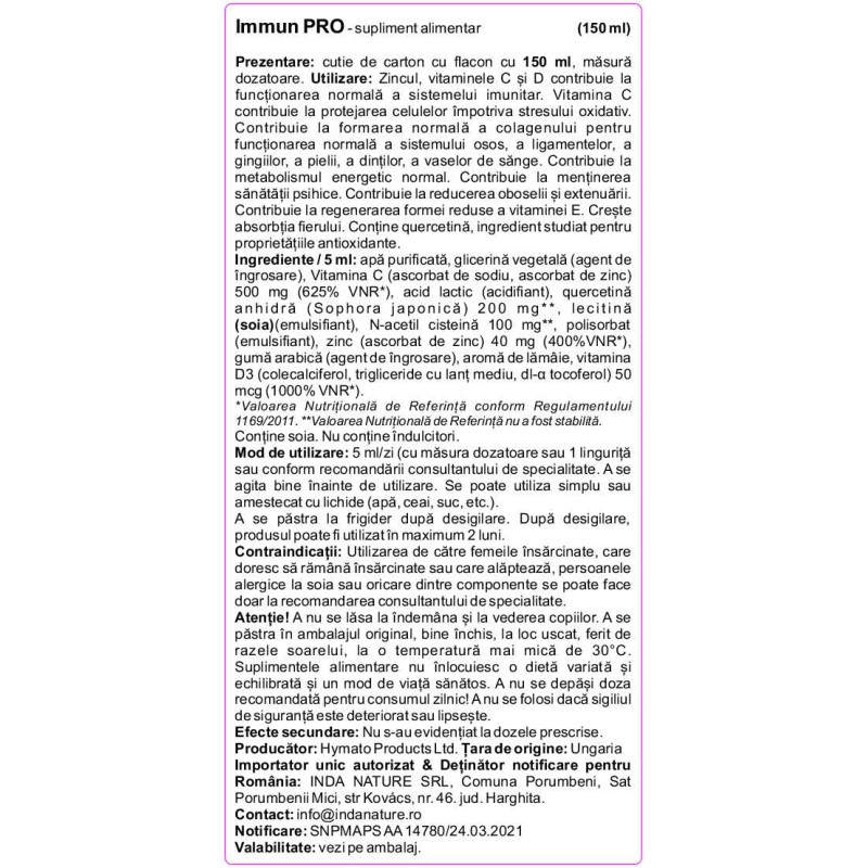 ImmunPro Emulsie cu Lipozomi 150ml