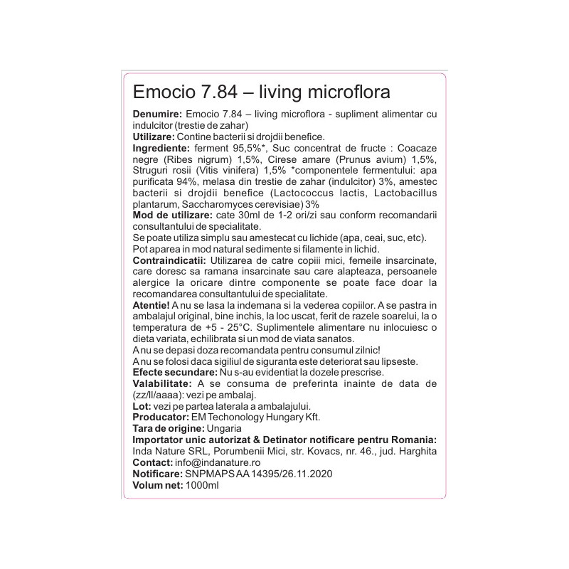 Emocio 7.84 Immunerősítő Ital 1000ml