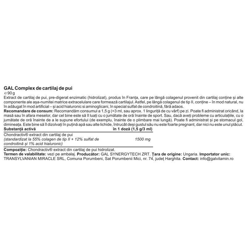 GAL complex de cartilaj de pui 90GR