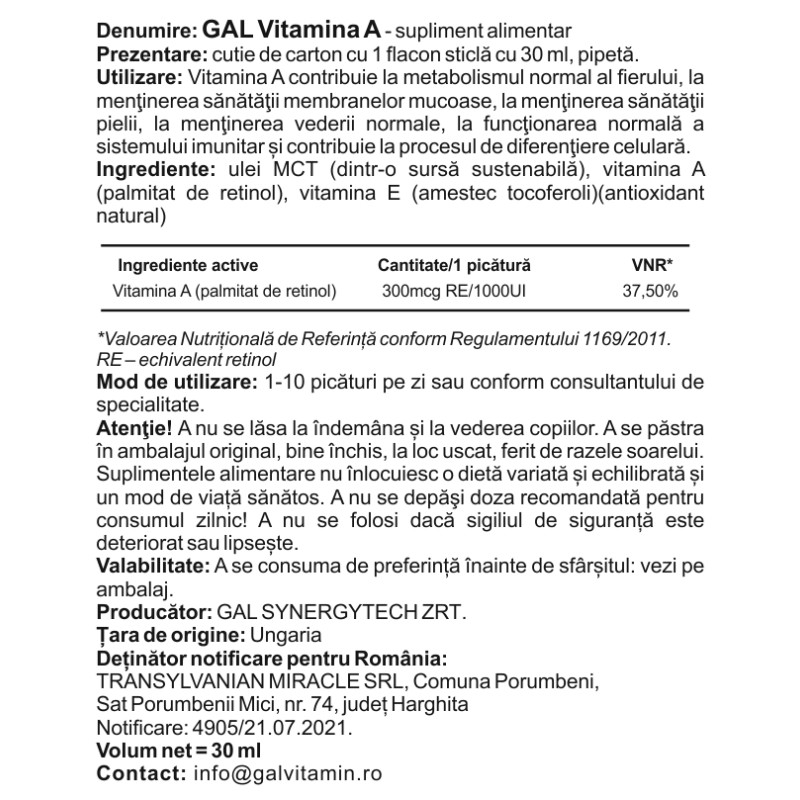 GAL vitamina-A 30ml