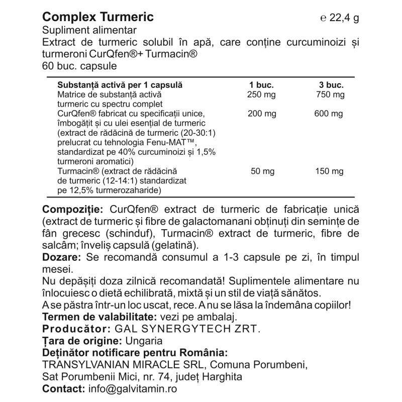 GAL Complex de turmeric 60 capsule