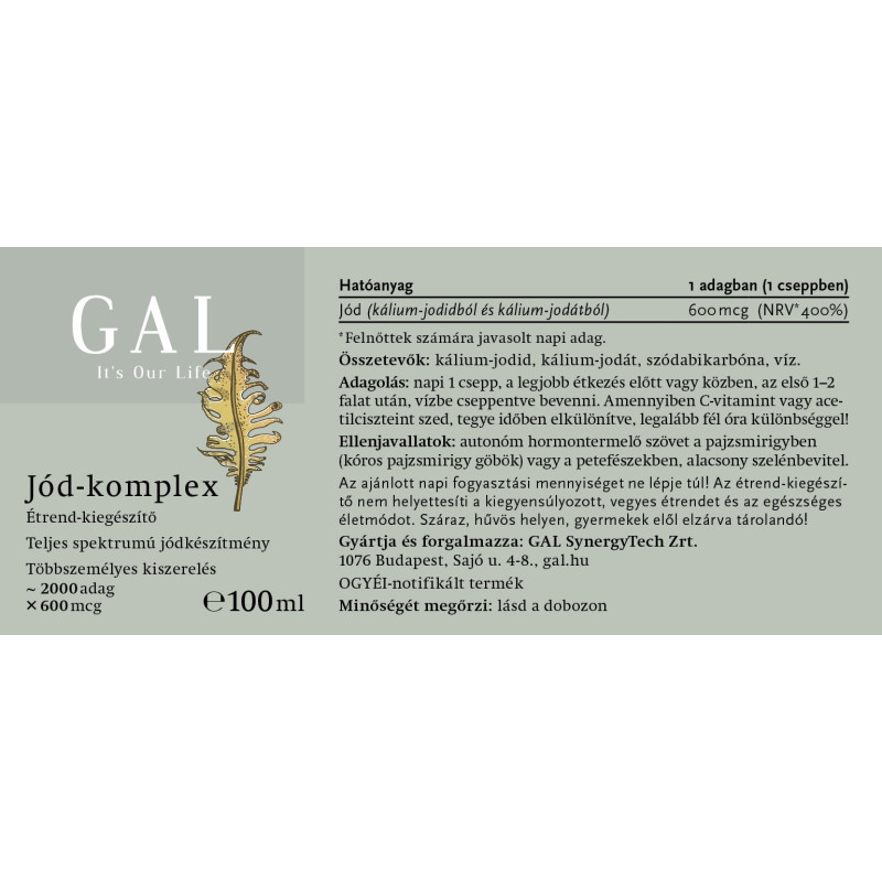 GAL Complex de iod 600 mcg x 2000 doze