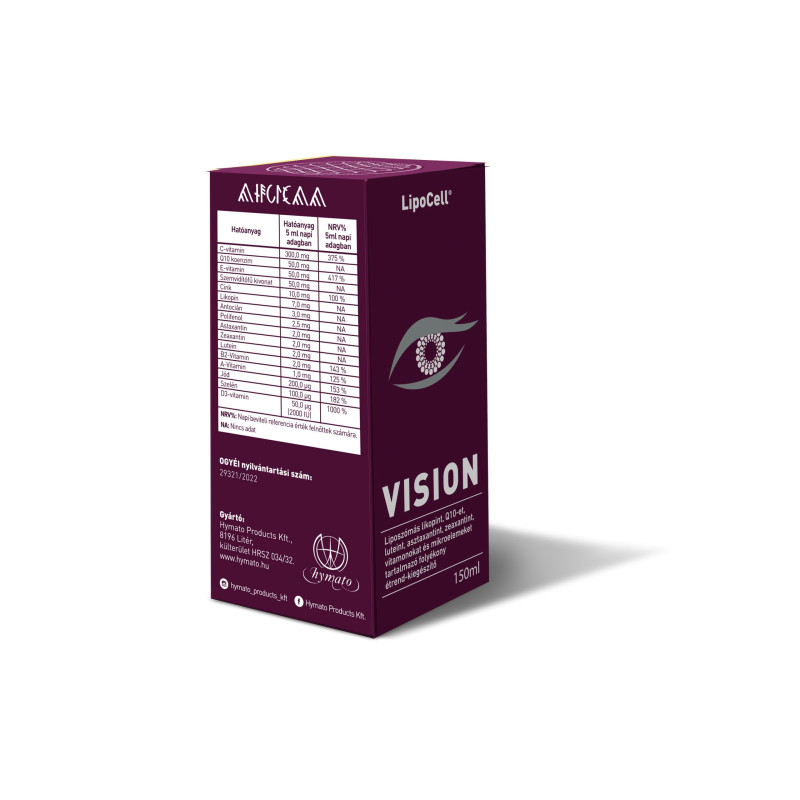 LipoCell Vision liposzómás étrend-kiegészítő, 150 ml, Hymato
