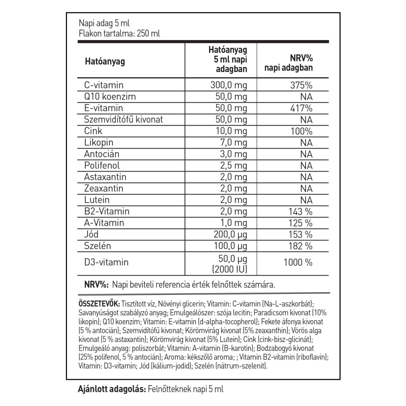 LipoCell Vision liposzómás étrend-kiegészítő, 150 ml, Hymato