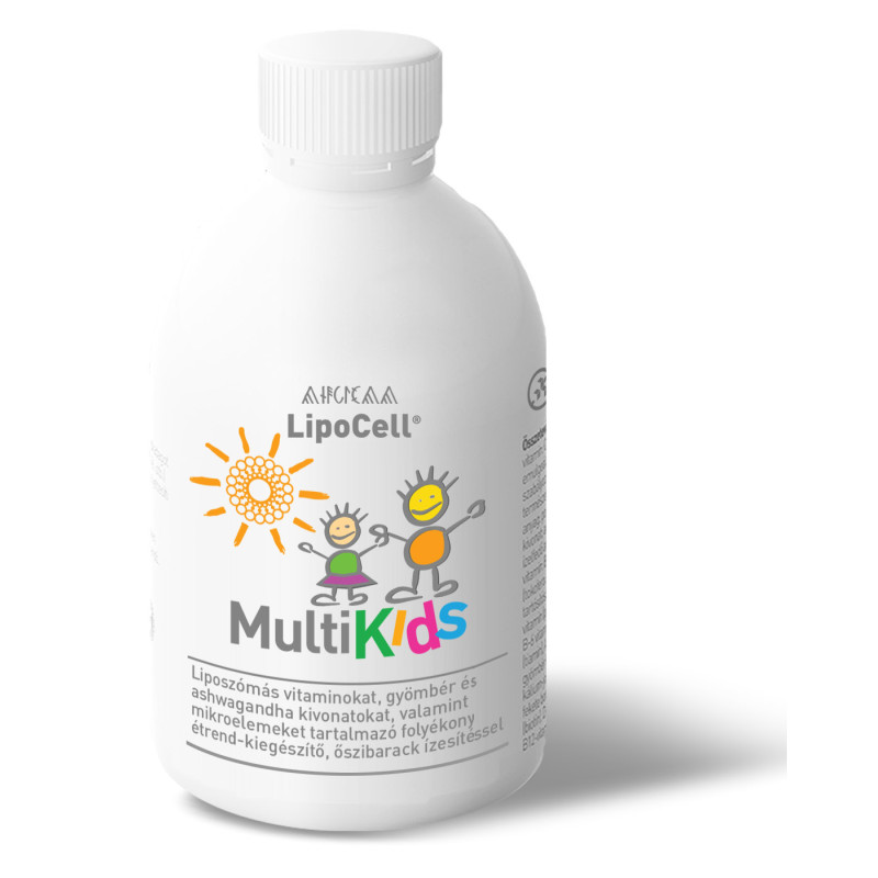 LipoCell MultiKids supliment alimentar lichid cu aromă de piersici. Hymato – (250 ml)