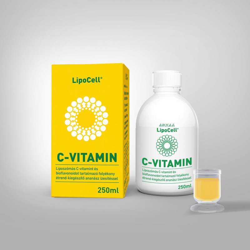 Vitamina C lipozomală LipoCell – aromă de ananas (250 ml) – Hymato