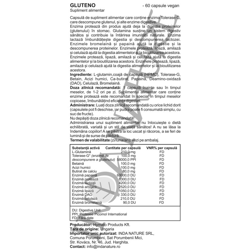 GluteNO – Supliment alimentar în capsule (60 buc.)