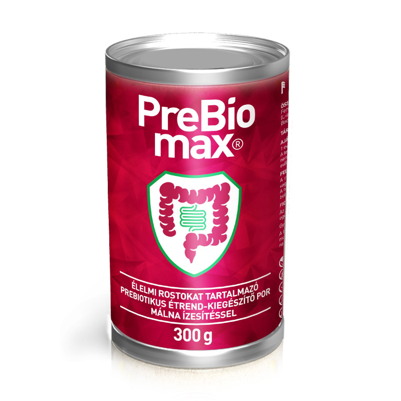 PreBio Max – Prebiotikus étrend-kiegészítő por, málna ízben (300 g)