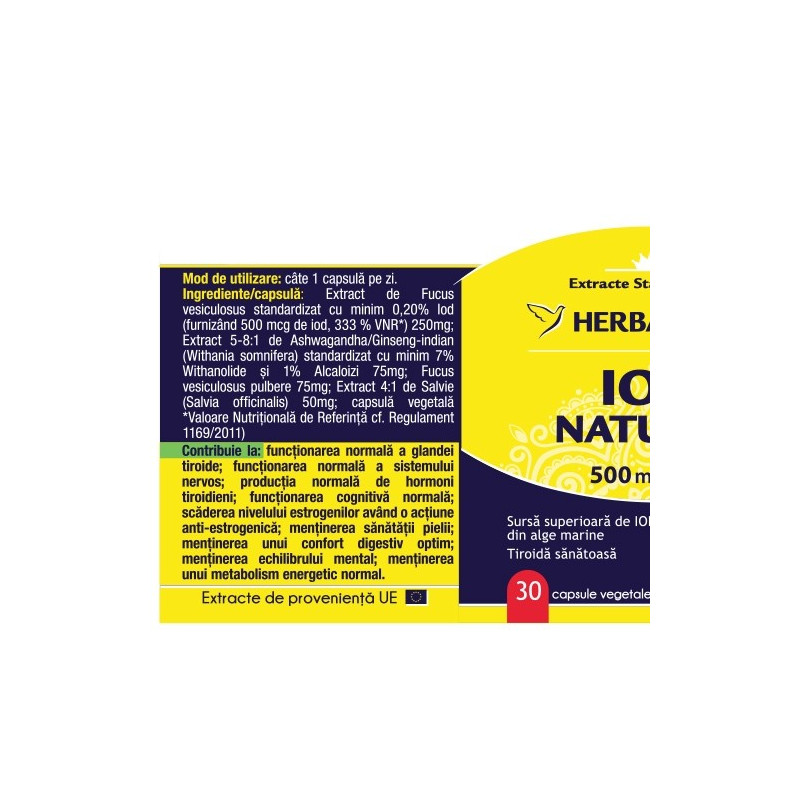 HERBAGETICA - Természetes jód (Fucus vesiculosus) 30 kapszula