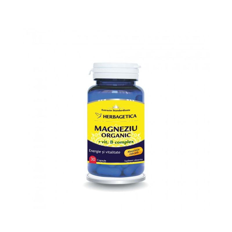 HERBAGETICA ORGANIKUS MAGNÉZIUM B-vitamin komplexszel, 30 kapszula