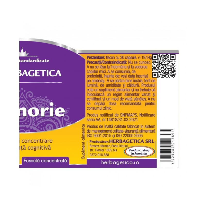 Herbagetica Szuper Memória, 30 kapszula