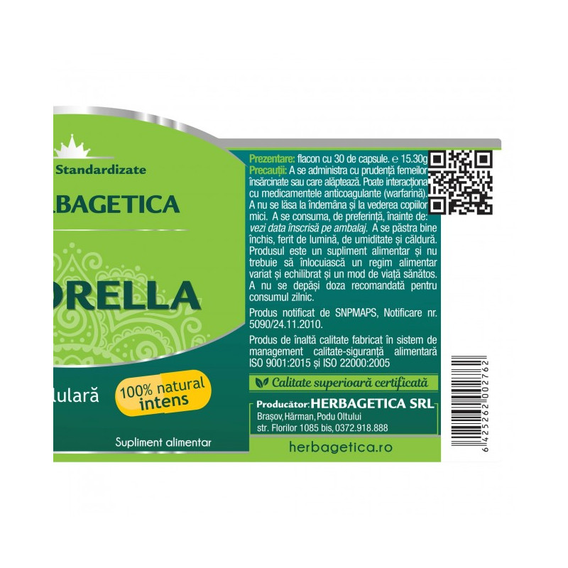 HERBAGETICA CHLORELLA 30 kapszula