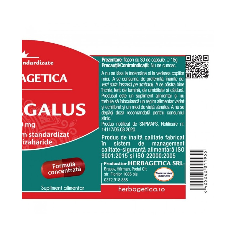ASTRAGALUS HERBAGETICA 500 mg 30 kapszula