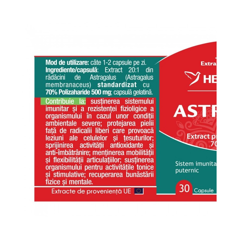 HERBAGETICA ASTRAGALUS 500 mg 30 capsule
