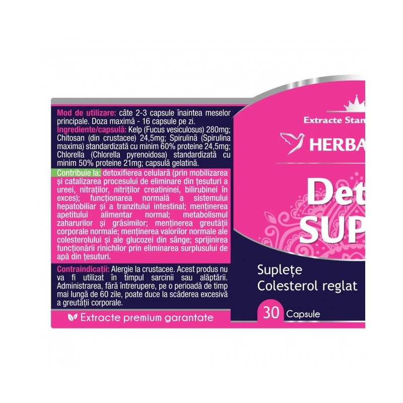 HERBAGETICA Detox SUPLU 30 capsule