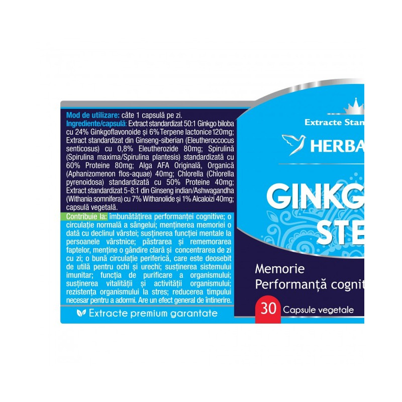 HERBAGETICA GINKGO 120 STEM 30 capsule vegetale