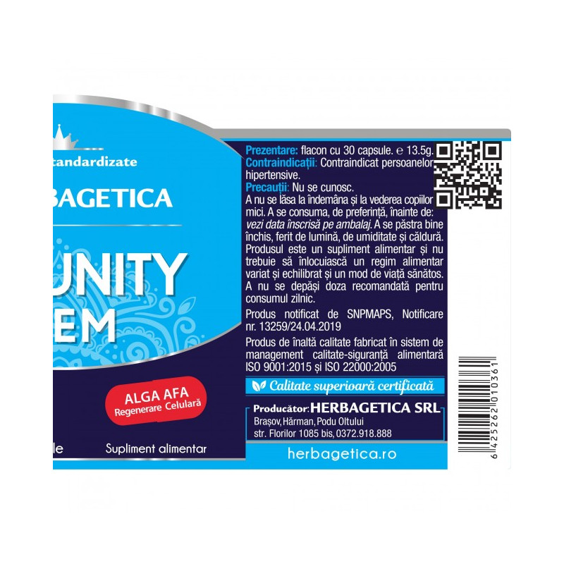 Immunity Stem Herbagetica, 30 kapszula