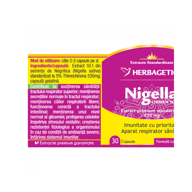 HERBAGETICA Nigella CHIMEN NEGRU 30 capsule