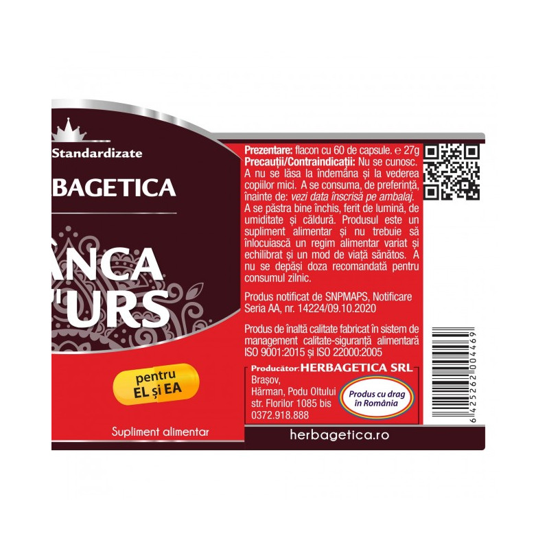 BRANCA MARELUI URS HERBAGETICA (Nagy Medvefogfű) 60+60 kapszula