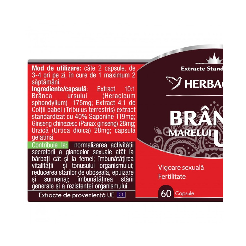 HERBAGETICA BRANCA MARELUI URS 60+60 capsule