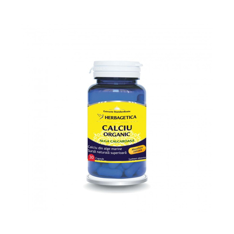 HERBAGETICA CALCIU ORGANIC ALGA CARCAROASA 30+30 capsule