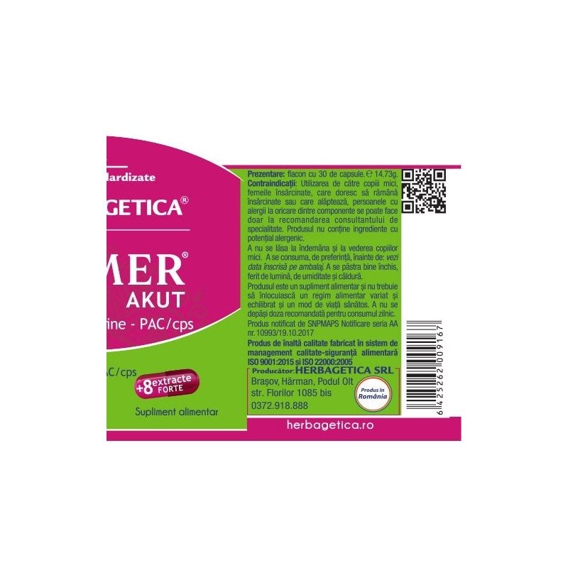 HERBAGETICA URIMER AKUT 10+10 capsule vegetale