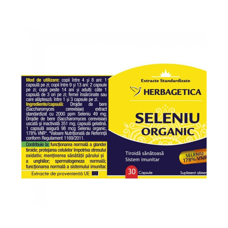 Selenium Organikus Herbagetica, 30 kapszula