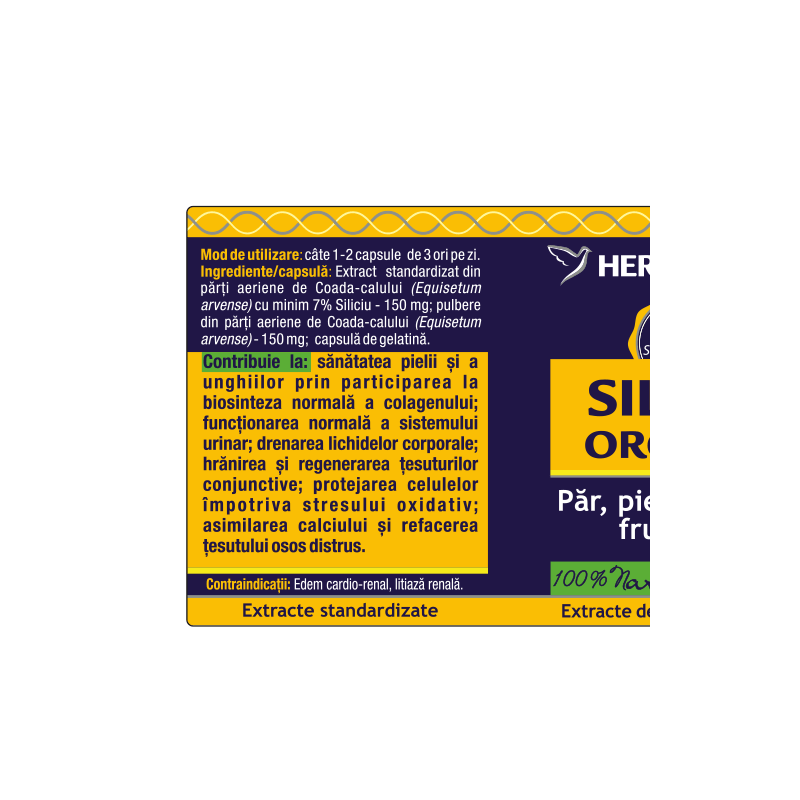 Szerves Szilícium Herbagetica, 30 kapszula
