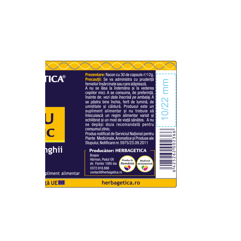 HERBAGETICA SILICIU ORGANIC, 30 capsule