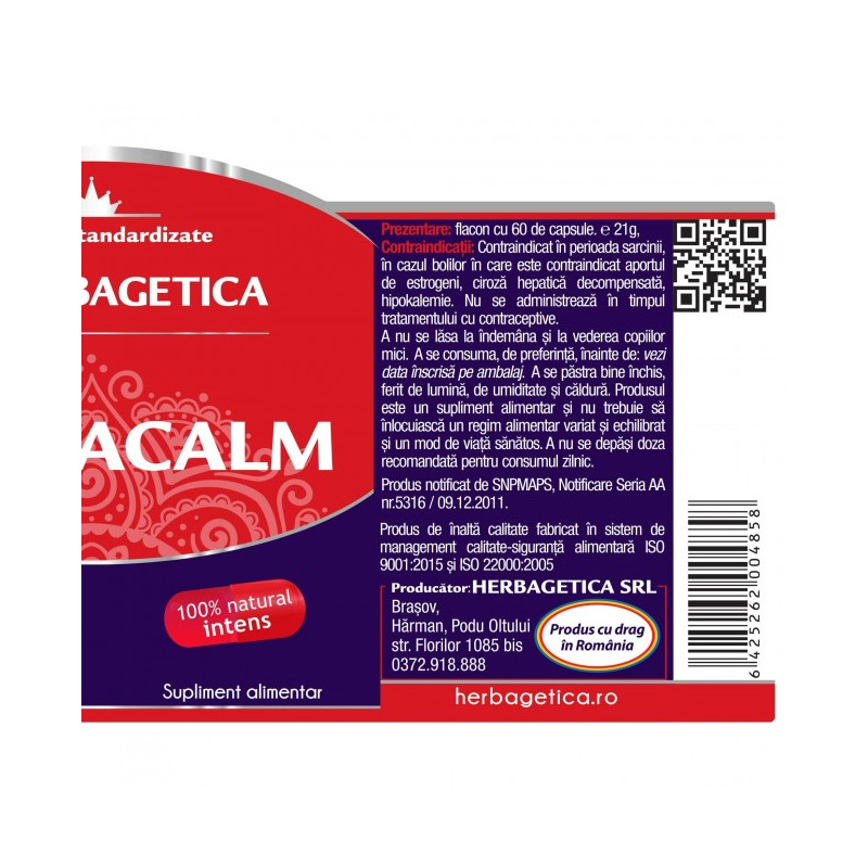 HERBAGETICA STOMACALM Stomac Protejat 30 capsule