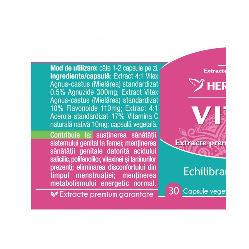 HERBAGETICA VITEX Agnus-castus 30 capsule vegetale