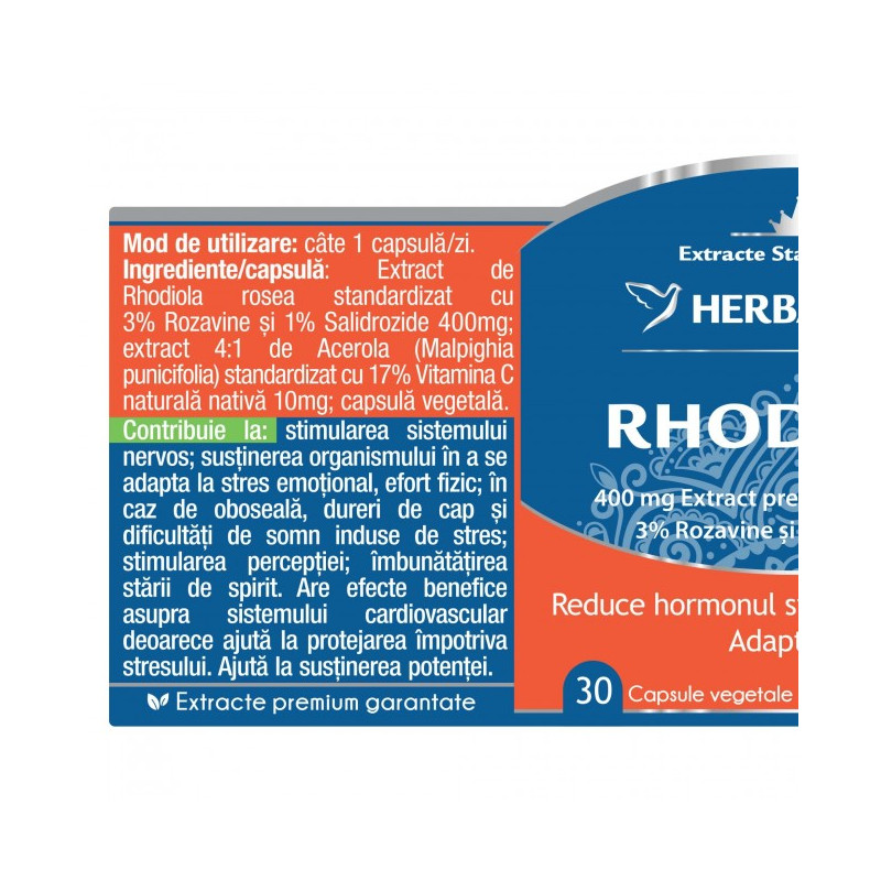 Rhodiola 3/1 Herbagetica – 30 kapszula