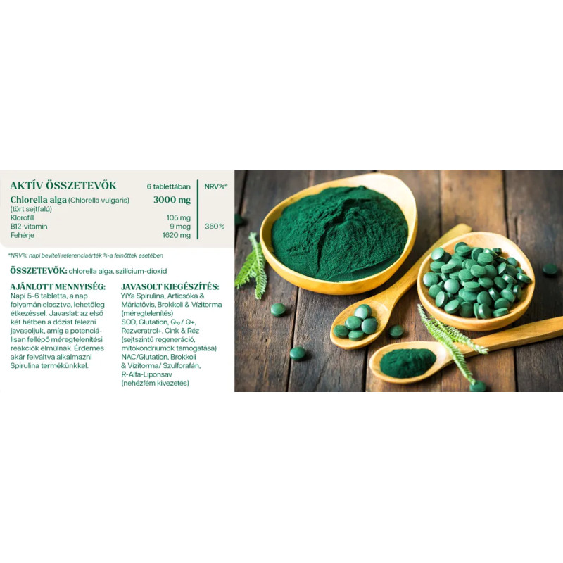 YiYa Chlorella, 170 tabletta - sokoldalú mikroalga a legkorszerűbb bio gazdálkodásból!