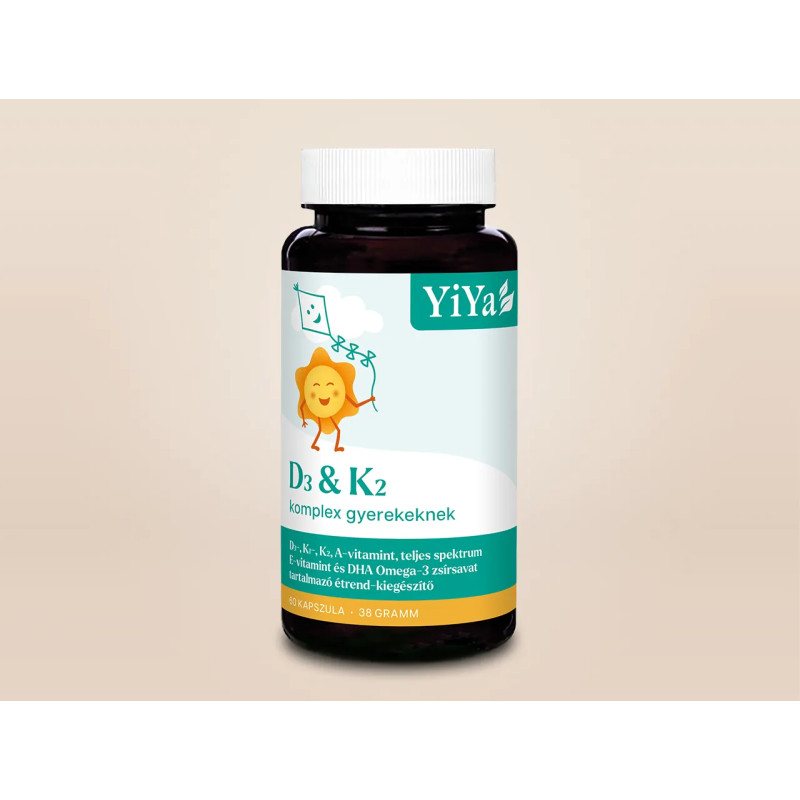 YiYa D3 & K2 + Omega-3 komplex gyerekeknek, 60 kapszula