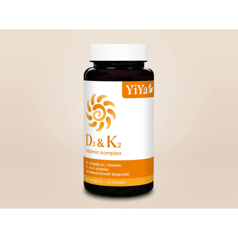 YiYa D3-vitamin & K2-vitamin komplex, 60 kapszula - kiemelkedő K2-vitamin tartalom!