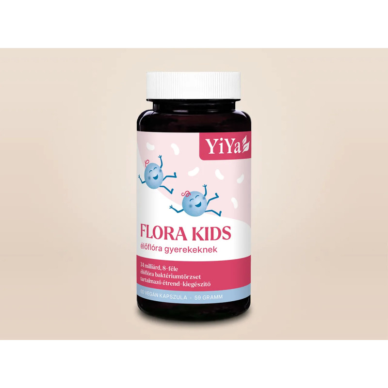 YiYa Flora KIDs Probiotice pentru copii, 60 capsule – 34 miliarde de culturi active 8 tulpini bacteriene diferite!