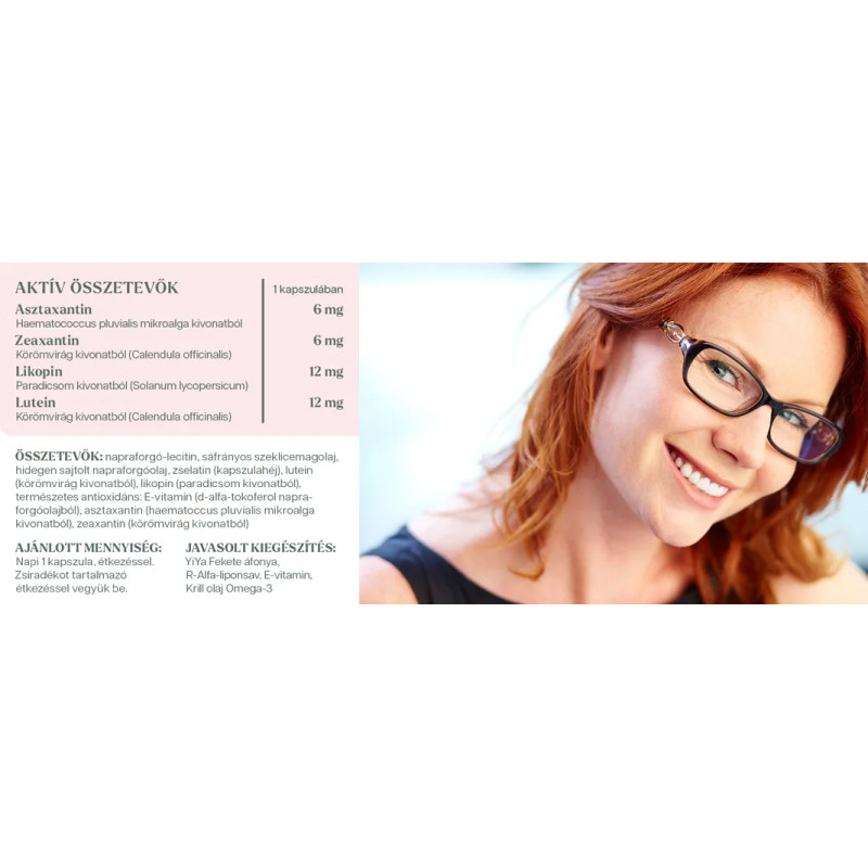 YiYa Astaxanthin, Zeaxanthin, Lutein, Likopin, 60 capsule - Complex de Carotenoide