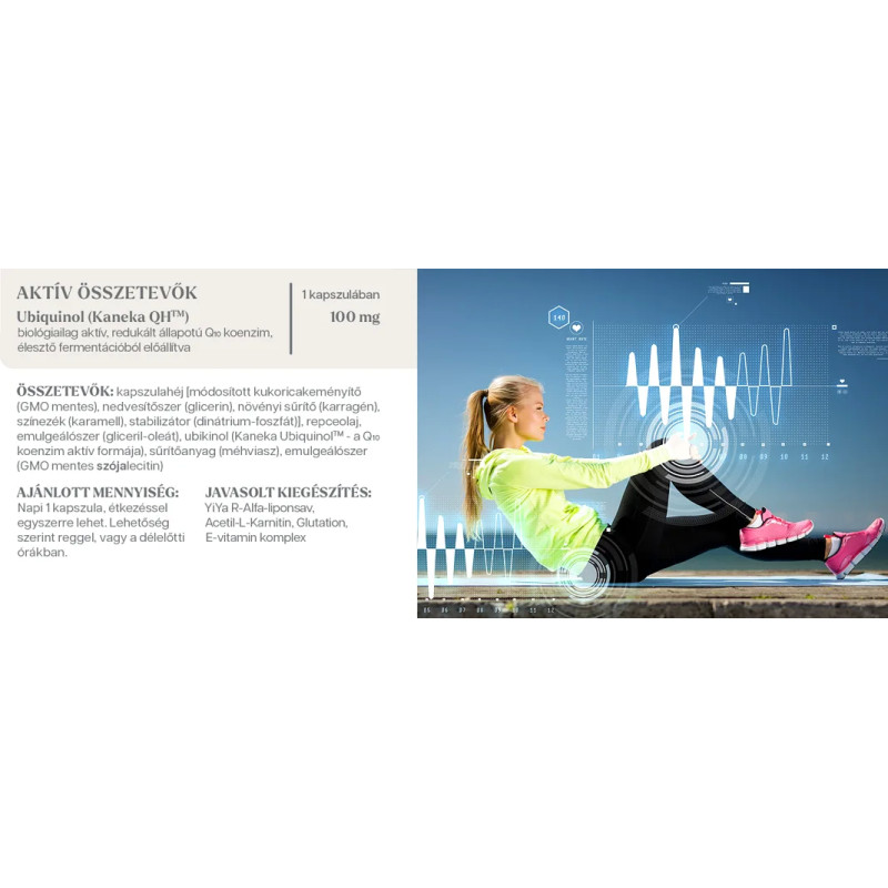 YiYa Q+ Ubiquinol (Kaneka QH®), 60 capsule - coenzima Q10 biologic activă!